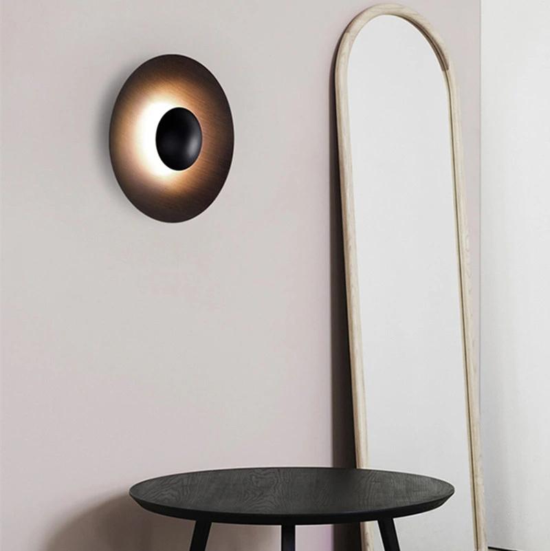 Modern Wood Grain Art Wall Lamp Nordic Round Combination Ginger LED Wall Sconce (WH-OR-205)