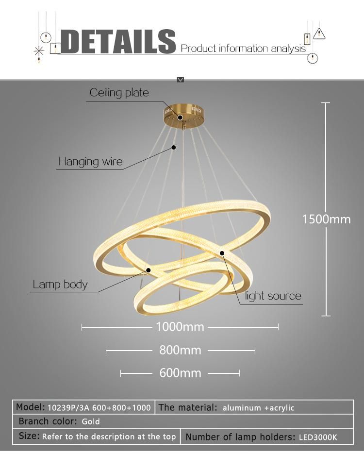 Modern Style Luxury Decorative Design Restaurant Chandelier Light