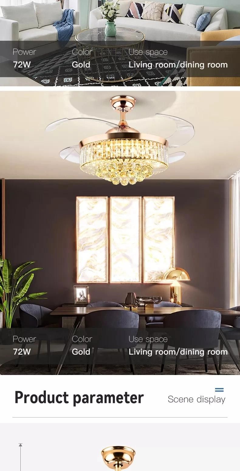 42"48"52"Modern Decorative 110V 220V Ceiling Fan with LED Light for Home Lighting