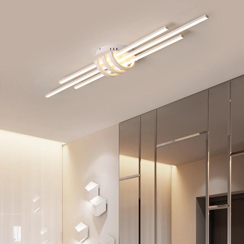 Modern LED Ceiling Lights for Bedroom Corridor Foyer Living Room Black Long Chandelier (WH-MA-195)