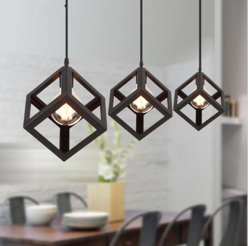 Nordic Simple Style Pendant Lamp Triangle Iron Chandelier for Cafe/Restaurant/Bar