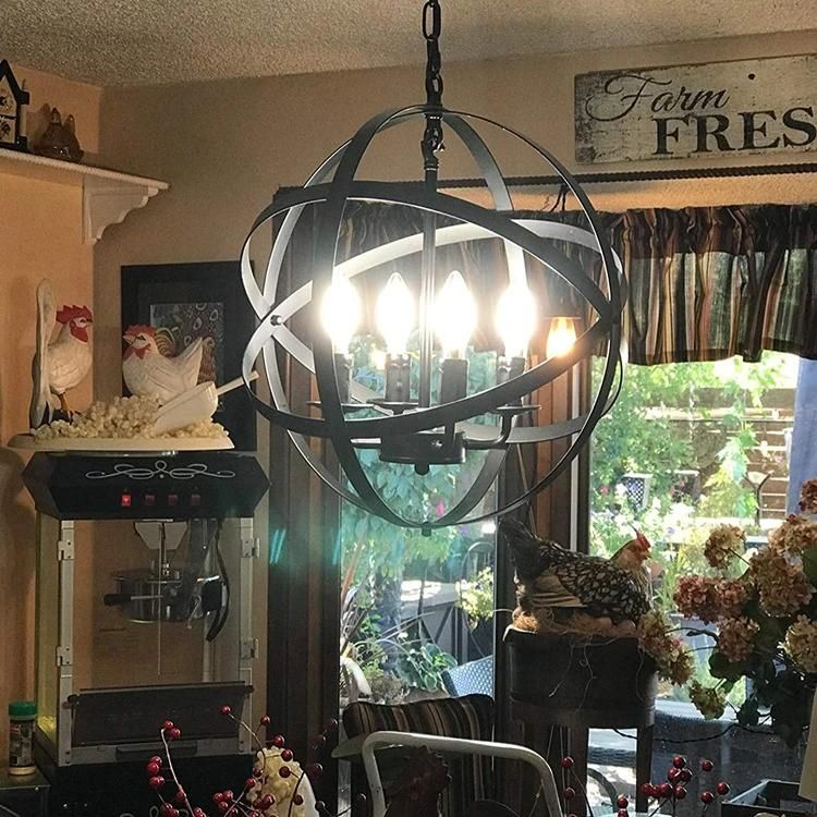 Amazon Ball Chandelier Pendant Light Restaurant Dining Room Bar Modern Simple Metal Steel Lamp