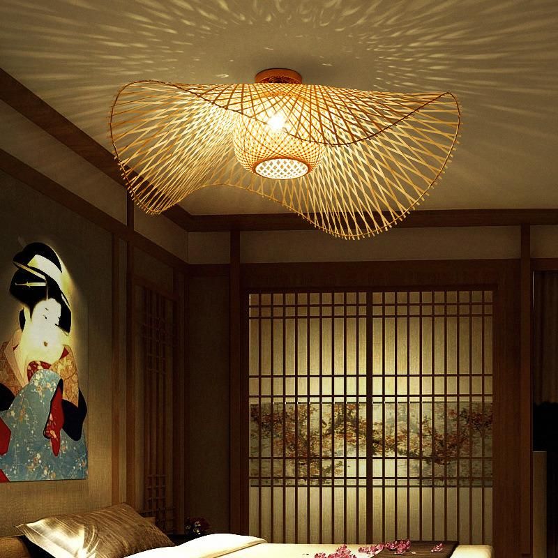 Tatami Style Rattan Ceiling Lights Shade Restaurant Ceiling Lamp (WH-WA-39)