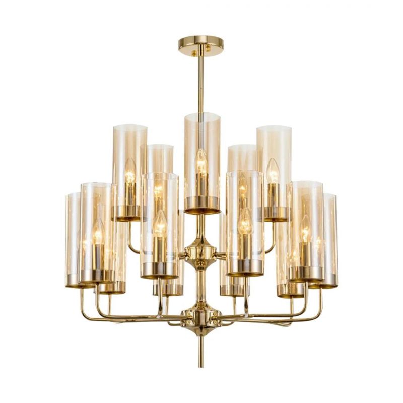 Contemporary Creative Artist Design Blue Glass Copper Pendant Lamp Indoor Home Decorative Lighting