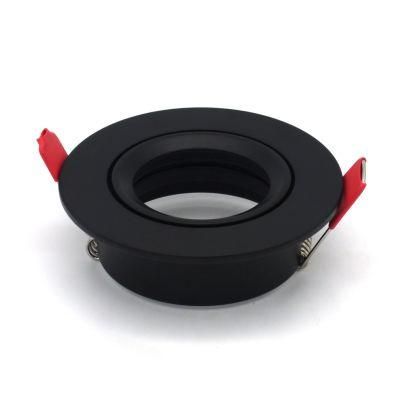 Black Round Tilt Downlight Fitting Fixture Ceiling Lamp LED Holder for MR16 GU10 (LT2208)