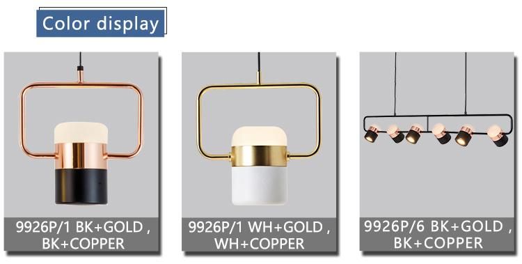Rectangular Wire Gold/Copper Dlss Simple LED Single Pendant Lighting