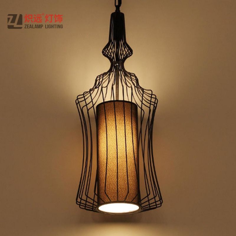 Decorative Office Lighting Black Metal Cage Pendant Lamp for Bar