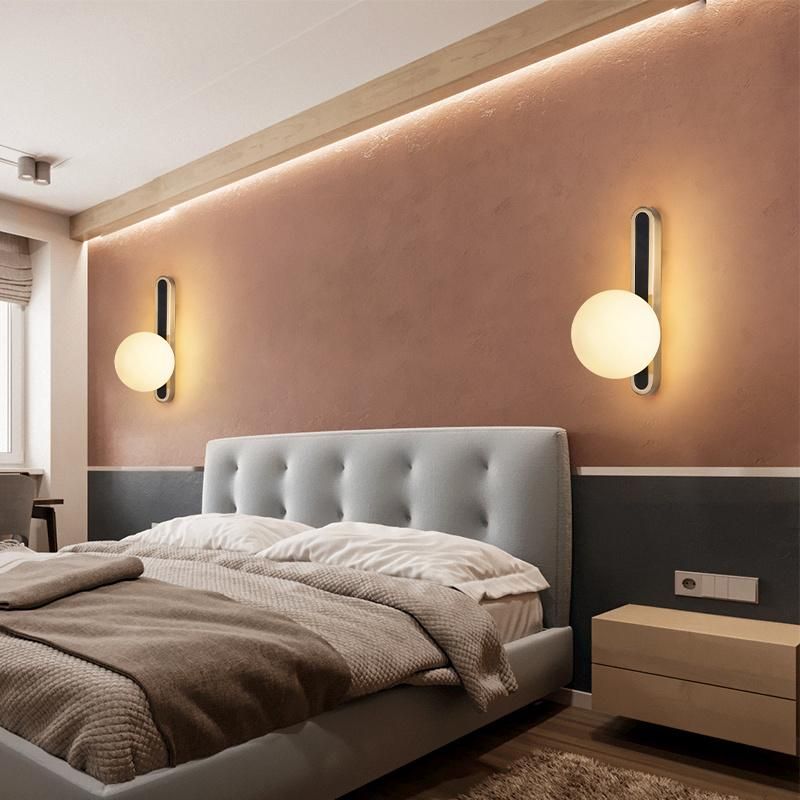 Creative Bedroom Bedhead Wall Lamp Postmodern Living Room Hotel Corridor Glass Light