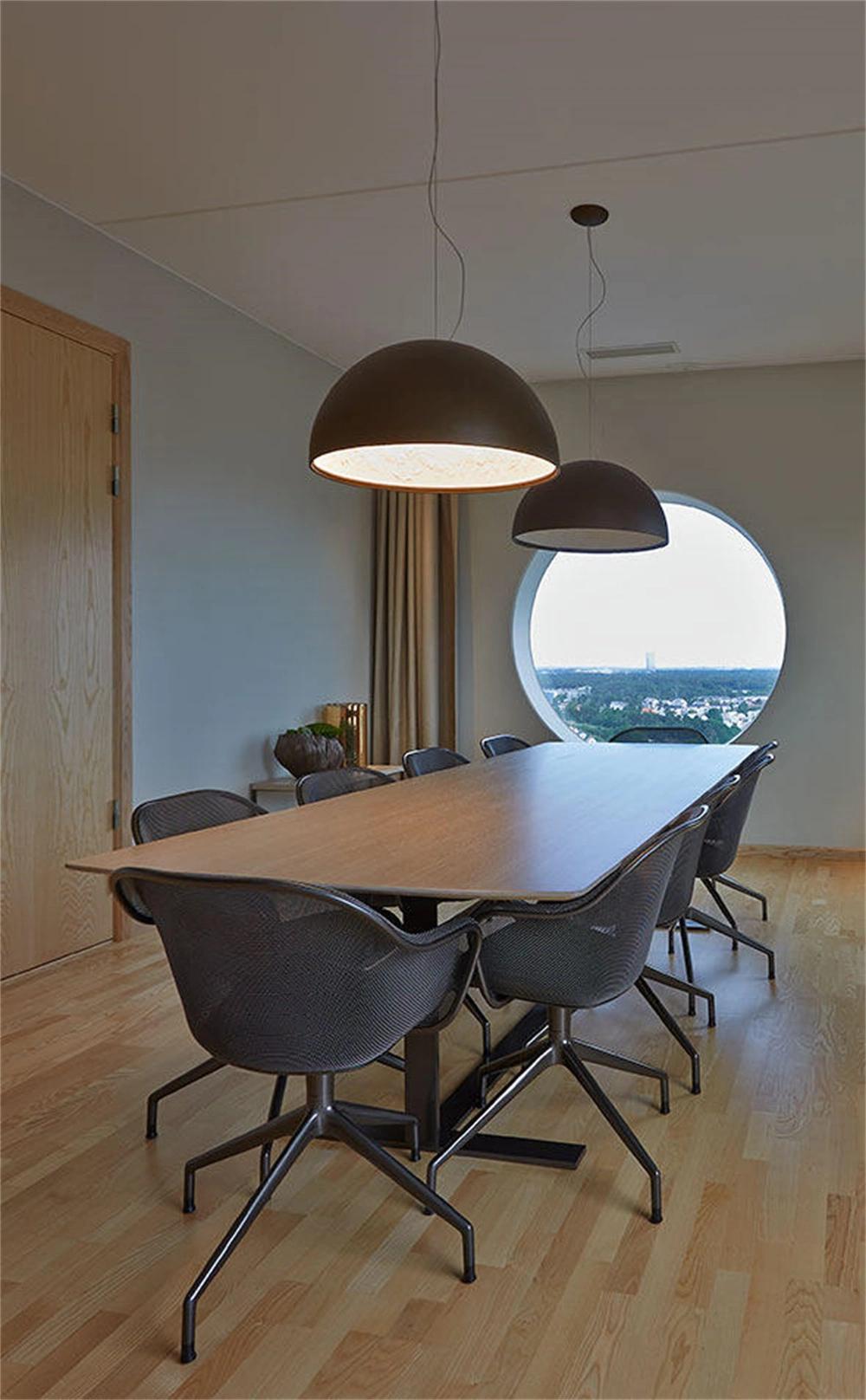2022 Modern Luxury Black LED Pendant Lamp, Custom Hotel Engineering Chandeliers & Pendant Lamps, Semicircle Acrylic Lampshade