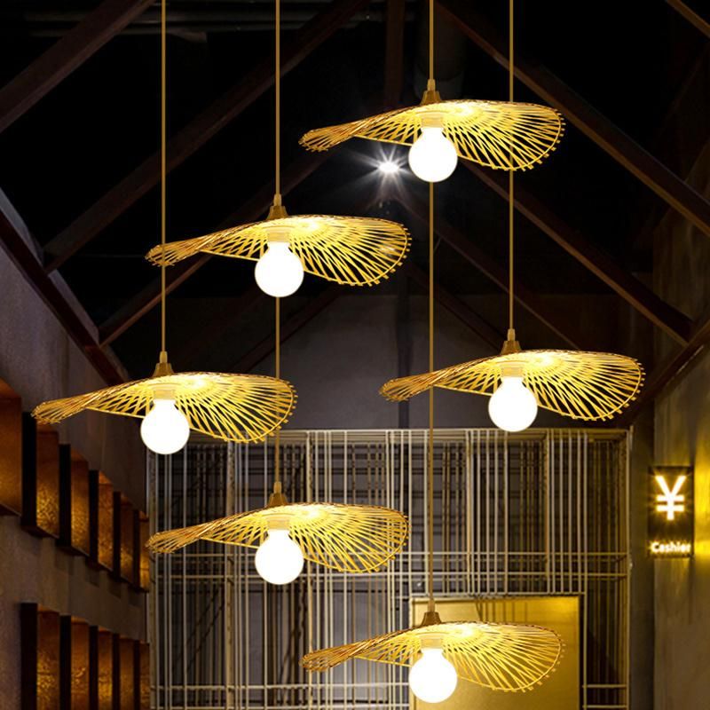 Wooden Bulb Restaurant Mall Chandelier Dining Room Pendant Lamp Light