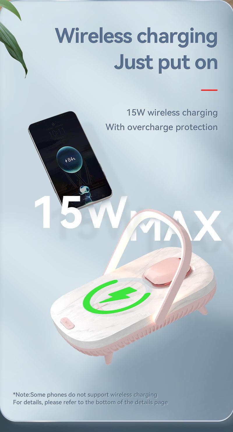 Table Lamp Mosquito Repellent Wireless Charger for Gift 3 in 1 5W Fast Wireless Charging Light