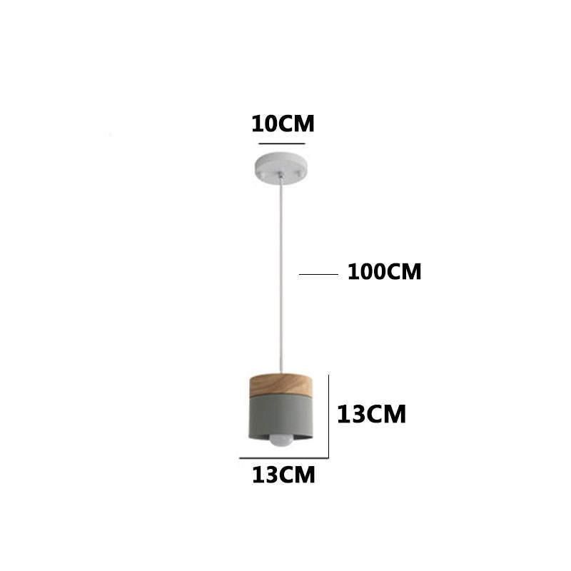 Nordic Simplicity LED E27 Pendant Light Modern Macaron Hanging Lights Home Improvement Iron and Wood Decoration Pendant Lamp Pendant Light