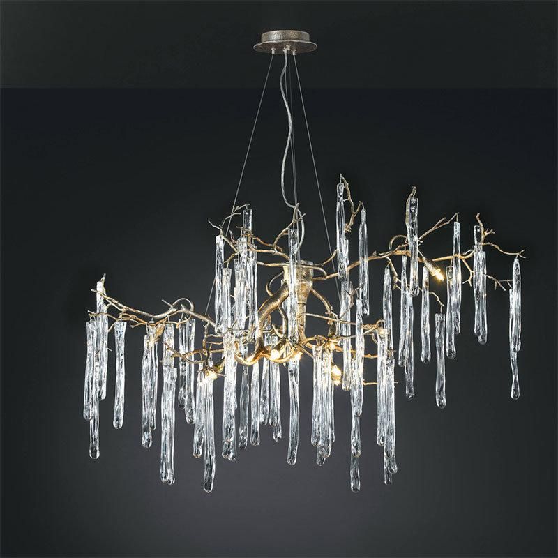 Modern Copper Small Crystal Drops Table Lamp for Hotel