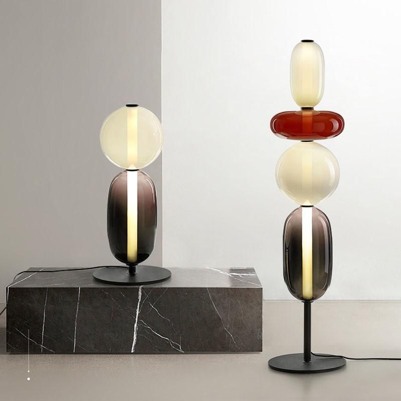 Postmodern Simple Stained Glass Living Room Bedroom Table Light Floor Lamp