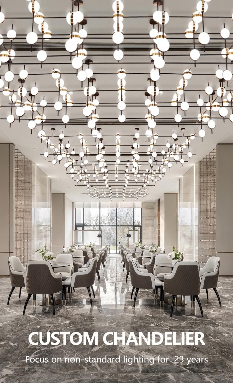 Good Quality Hotel Lobby Banquet Hall Acrylic Suspended LED Chandelier Light