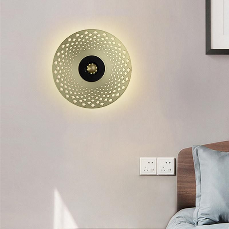 Creative Art Disc Hollow Metal Wall Lamp Hotel Bedroom Bedside New Earth LED Wall Light (WH-OR-226)
