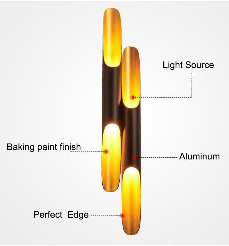 Creative Bamboo Shaped Personality Bar Wall Lamp Cafe Dining Room Bedroom Industrial Tube Wall Sconce (WH-OR-201)