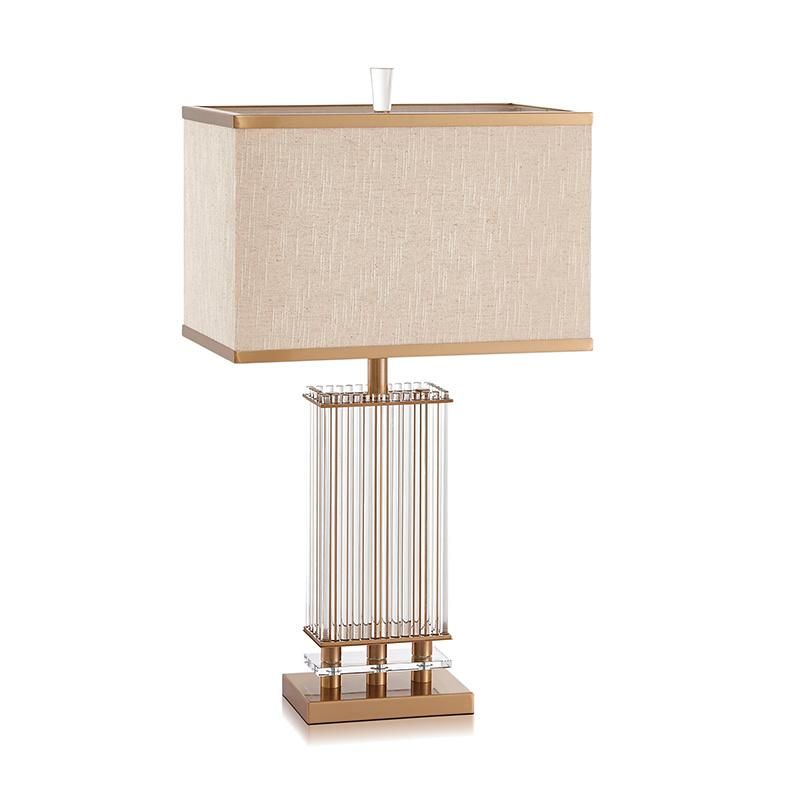 Modern Glass Desk Table Lamp in Gold for Bedside, Living Room