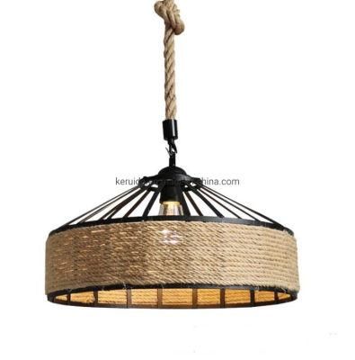 American Hemp Rope Lamp Retro Industrial Style Restaurant Creative Chandelier