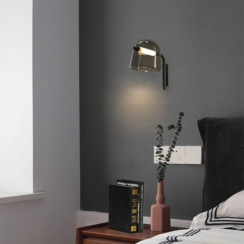 Creative Hotel Corridor Study Living Room Light Modern Simple Glass Bedroom Bedside Wall Lamp
