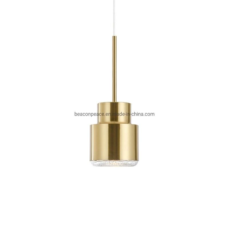 Nordic LED Brass Metal and Gold Glass Pendant Light