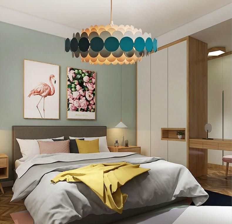 Macaron Color Chandelier Modern Pendant Light for Living Room, Foyer