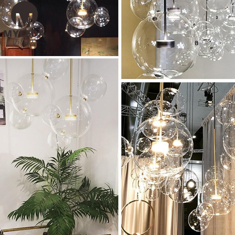Modern Simple Hotel Decorative Clear Glass Ball LED Pendant Lamp