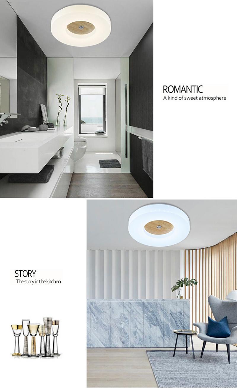 Modern Simple Living Room Restaurant Study Bedroom Balcony Wood LED Ceiling Lamp