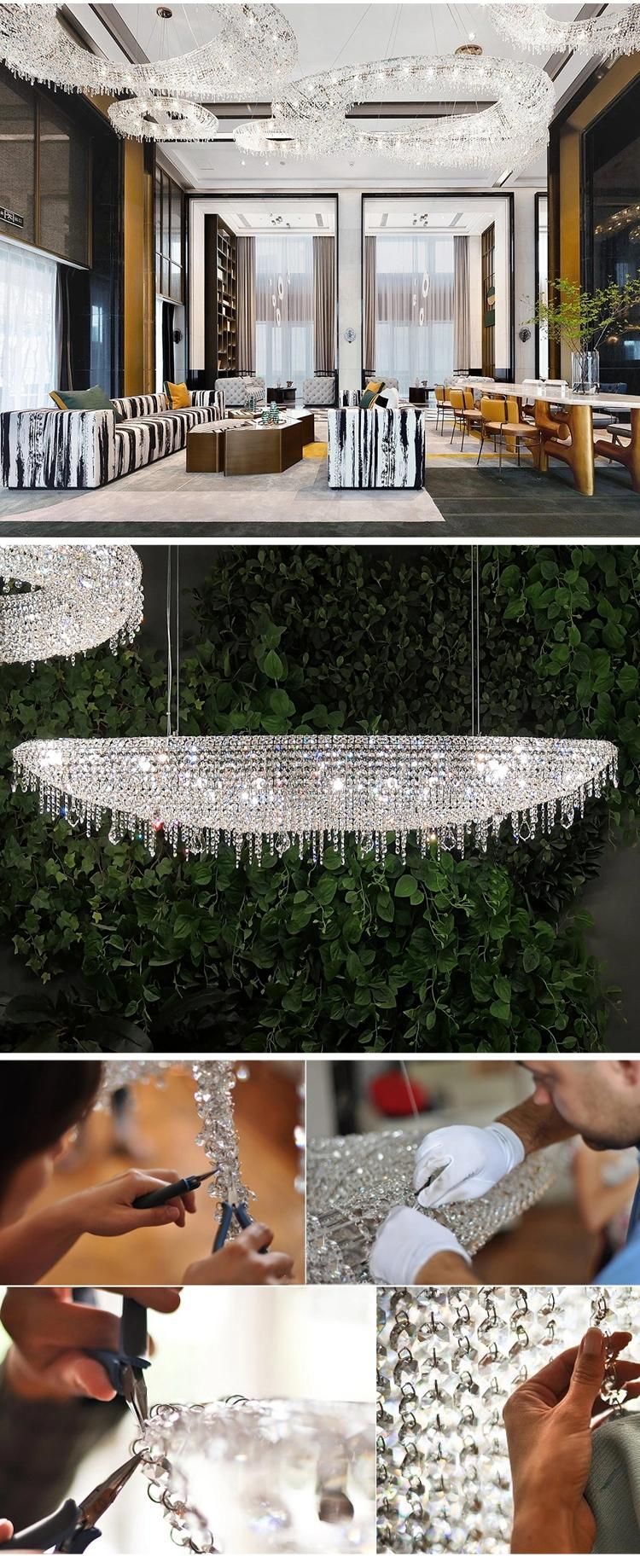 Good Quality Decorative Commercial Hotel Staircase Show Room Custom Crystal Chandelier