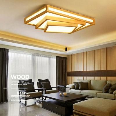 LED Nordic Simple and Warm Living Room Bedroom Study Room Dining Room Solid Wood Ceiling Lamp (WH-WA-42)