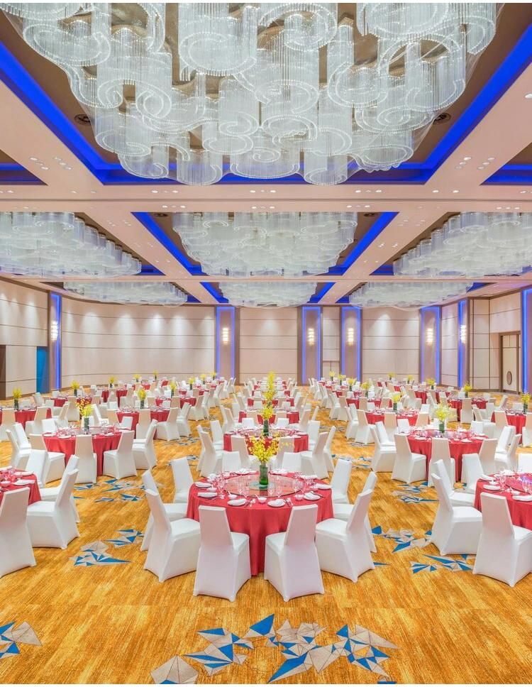 White Luxury Modern Stair Hotel Banquet Hall Large Glass Project Custom Chandelier