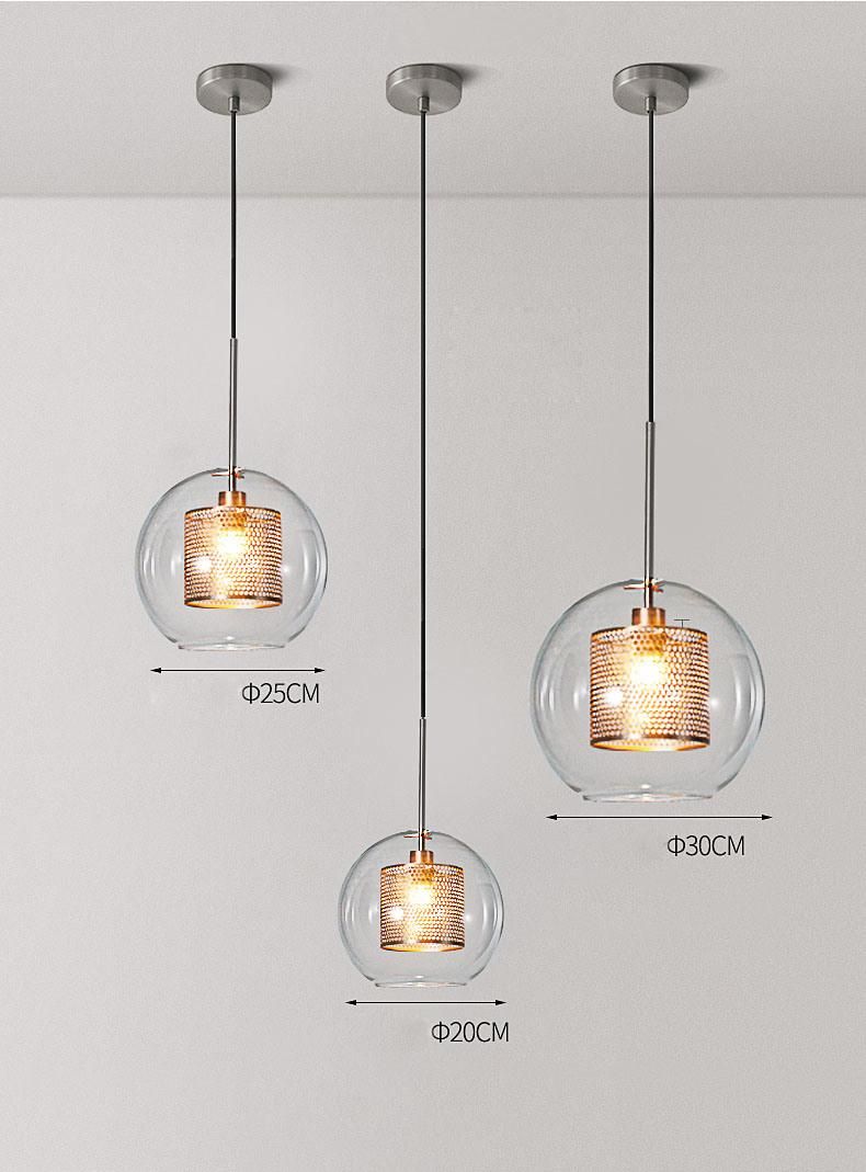 Modern Blown Clear Glass Pendant Lighting