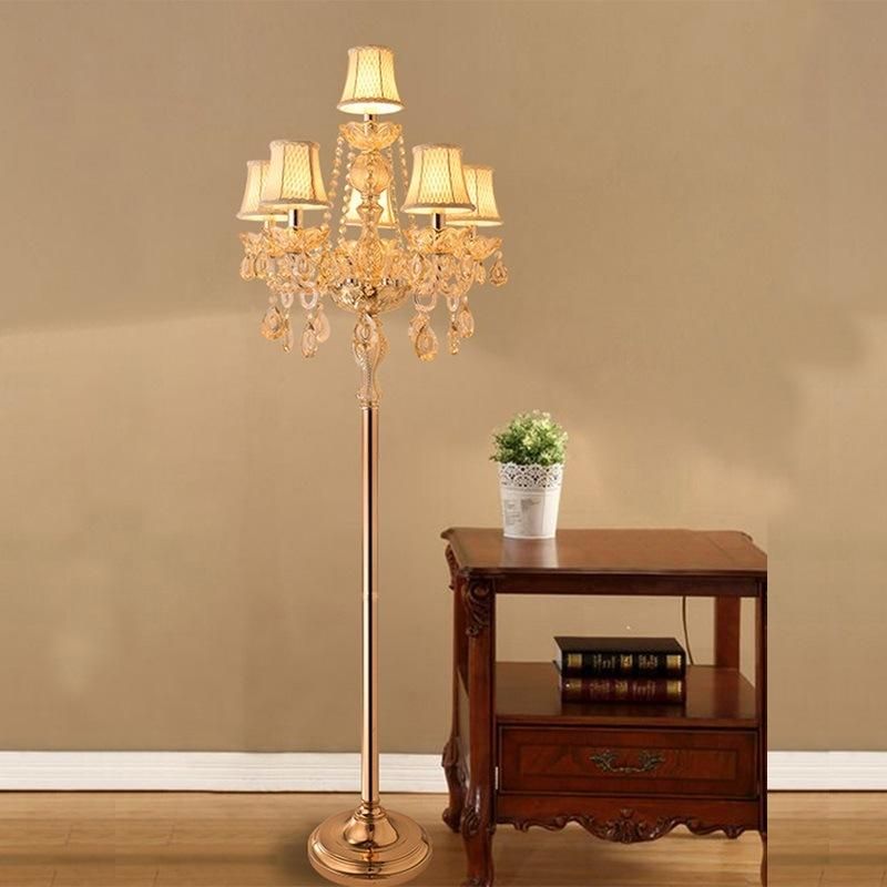 European Floor Lamps Living Room Bedroom Study Wedding Luxury Crystal Floor Lamp (WH-MFL-83)