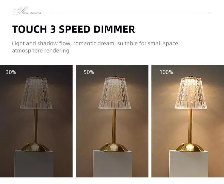 Diamond Crystal Lamp Decorative Lamp Bedroom Eye Protector Touch Bedside Night Lamp Creative Bar Charging Atmosphere Lamp