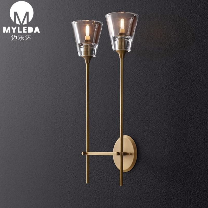 Modern E14 2 Branch Glass Crystal LED Chandelier Wall Light