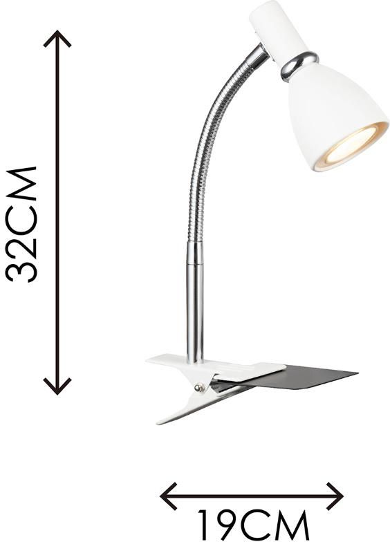 Clip on Light Desk Lamp Eye-Caring Table Lamps Gooseneck Reading Light Portable Reading Book Light Clamp Light Study for Bedroom and Office Home (Matt White)