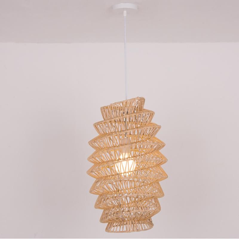 Wooden Lantern Chandelier Asian Style Dining Room Restaurant Pendant Lamp
