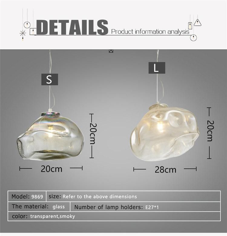 Guzheng Lighting Fixtures Deocrative Glass Pendant Lamp Haning LED Lighting