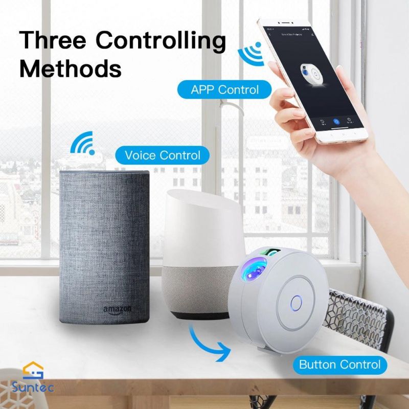 Hot Selling Smart WiFi Star Projector with Galaxy Nebula Cloud/Moving Ocean Wave Star Sky