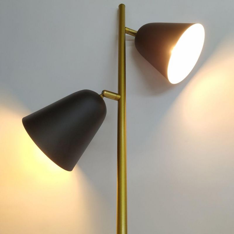 How Bright Standing Metal Decorative Interior Corner Modern LED E14 Indoor Adjustbale Black Gold Floor Lamp