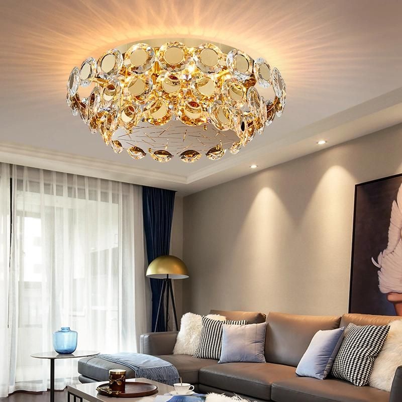 Modern LED Crystal Chandelier Luxury Gold Lustres Round Chandelier Crystal Lighting (WH-CA-73)