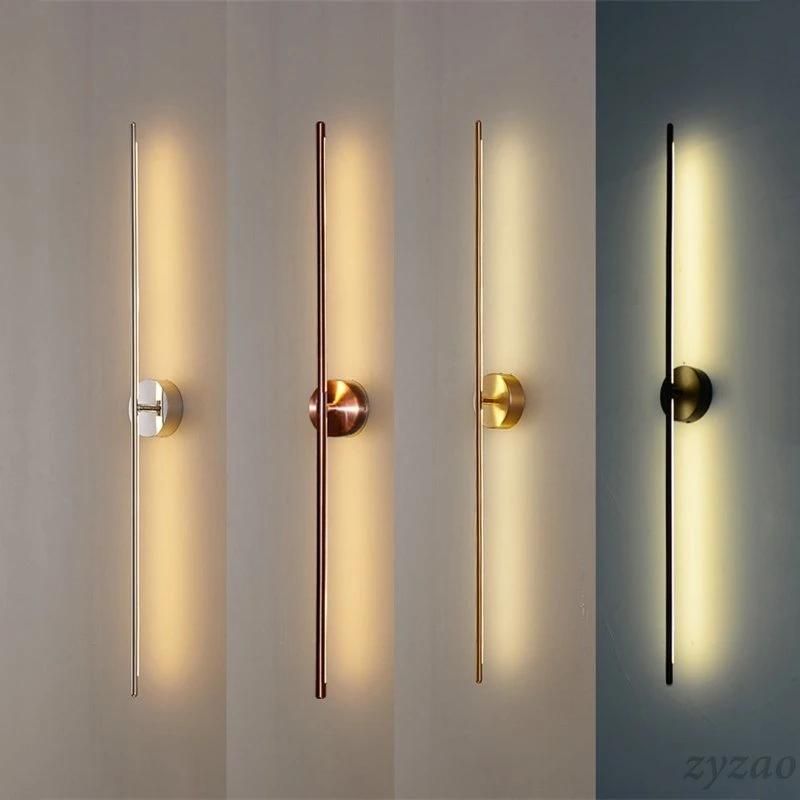 Nordic Simple Geometric Line Strip LED Wall Lamp Living Room Home Deco Designer Mirror Headlight Hotel Aisle Corridor Wall Light