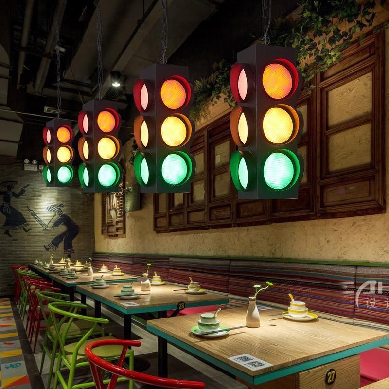 Black Pendant Lamp Painted Matte Traffic Lights Always on / Remote Cafe Shop Loft Pendant Lamp (WH-VP-88)