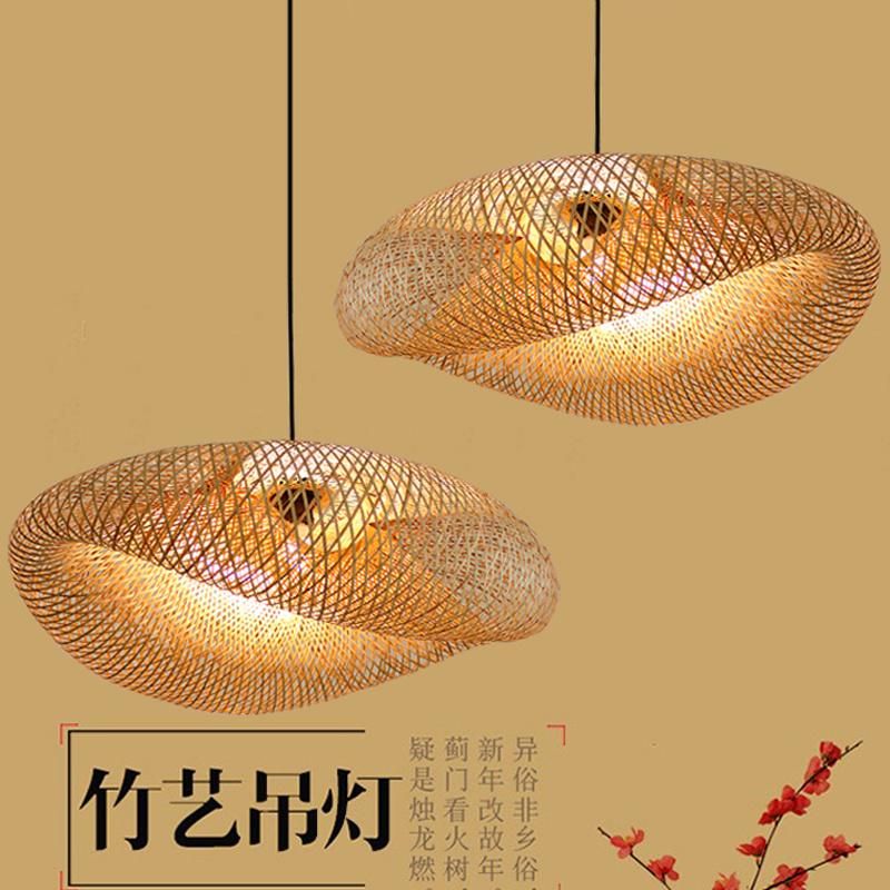 Handmade Bamboo Weaving Art Lamp Bamboo Art Dining Room Bedroom Bamboo Rattan Light (WH-WP-38)