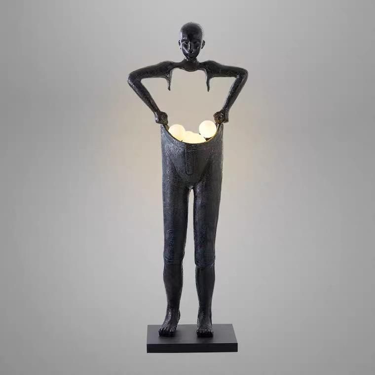 Nordic Art Sculpture Figure Trousers Large Abstract Resin Sculpture Ornaments Landscape Decoration Crafts Floor Lamp