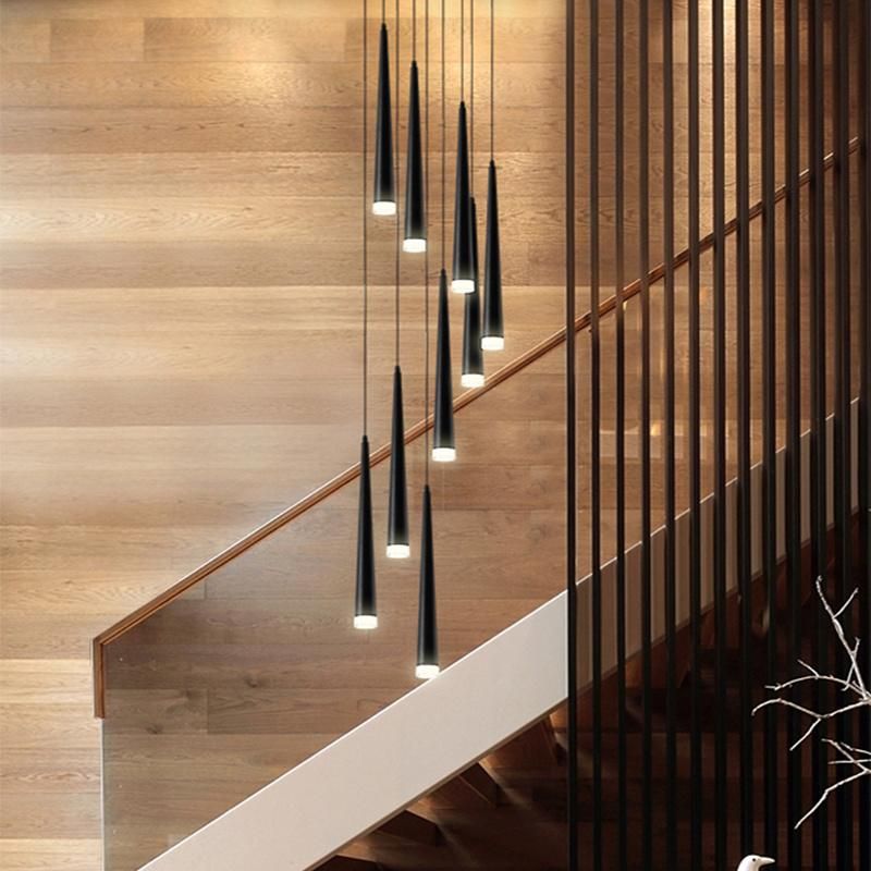 Creative Staircase Revolving Duplex Building Chandelier Long Chandelier Pendant Lamp