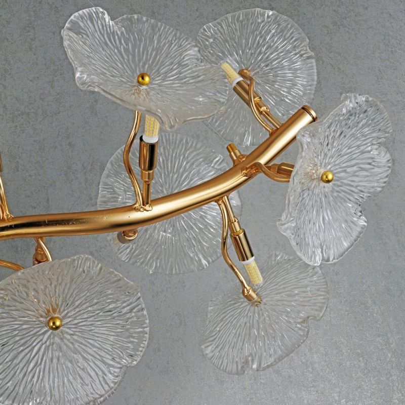 2022 New Modern Designer Sun Flower Glass Chandelier LED Flower-Shaped Dining Room Bedroom Ceiling Light