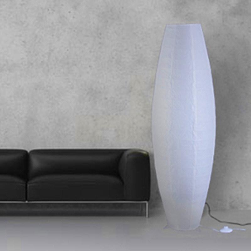 Simple White LED Floor Lamp Hand Woven Paper Floor Light Bedroom Stand up Lamp (WH-MFL-115)