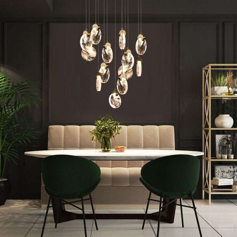 Indoor Warm Lighting 3000K Metal Crystal 10*3W Chandelier