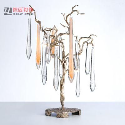 Copper Table Light Colorful Glass Lighting for Villa House